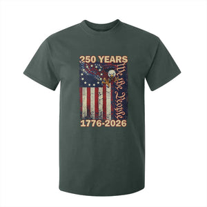 250th Anniversary USA Patriotic T Shirt For Kid 250 Years We The People Vintage Bald Eagle TS11 Dark Forest Green Print Your Wear