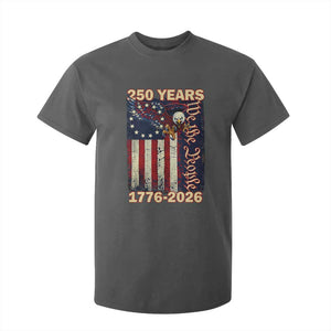 250th Anniversary USA Patriotic T Shirt For Kid 250 Years We The People Vintage Bald Eagle TS11 Dark Heather Print Your Wear