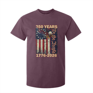 250th Anniversary USA Patriotic T Shirt For Kid 250 Years We The People Vintage Bald Eagle TS11 Maroon Print Your Wear