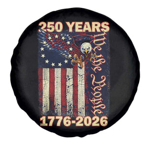 250th Anniversary USA Patriotic Spare Tire Cover 250 Years We The People Vintage Bald Eagle TS11 Print Your Wear
