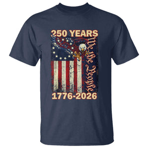 250th Anniversary USA Patriotic T Shirt 250 Years We The People Vintage Bald Eagle TS11 Navy Print Your Wear