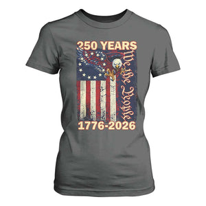 250th Anniversary USA Patriotic T Shirt For Women 250 Years We The People Vintage Bald Eagle TS11 Dark Heather Print Your Wear