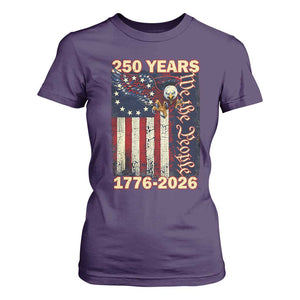 250th Anniversary USA Patriotic T Shirt For Women 250 Years We The People Vintage Bald Eagle TS11 Purple Print Your Wear