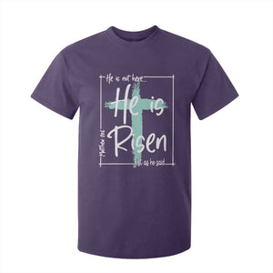 Easter He Is Risen T Shirt For Kid He Is Not Here Christian Cross TS11 Purple Print Your Wear
