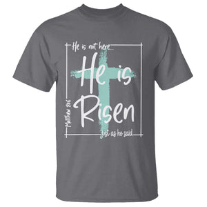 Easter He Is Risen T Shirt He Is Not Here Christian Cross TS11 Charcoal Print Your Wear
