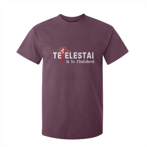 Tetelestai It Is Finished T Shirt For Kid Jesus Last Words Christian Easter TS11 Maroon Print Your Wear