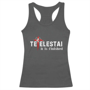 Tetelestai It Is Finished Racerback Tank Top Jesus Last Words Christian Easter TS11 Dark Heather Print Your Wear