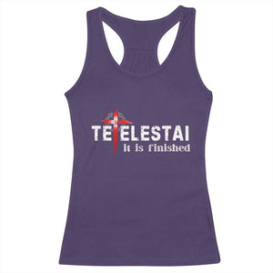 Tetelestai It Is Finished Racerback Tank Top Jesus Last Words Christian Easter TS11 Purple Print Your Wear