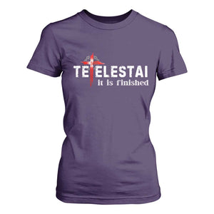 Tetelestai It Is Finished T Shirt For Women Jesus Last Words Christian Easter TS11 Purple Print Your Wear