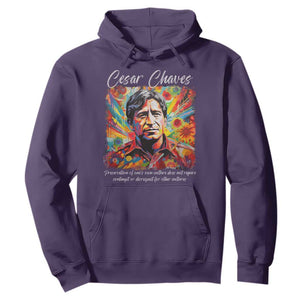 Cesar Chavez Hoodie Preservation Of Ones Own Culture Does Not Require Contempt TS11 Purple Print Your Wear