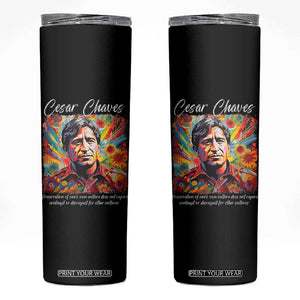 Cesar Chavez Skinny Tumbler Preservation Of Ones Own Culture Does Not Require Contempt TS11 Black Print Your Wear