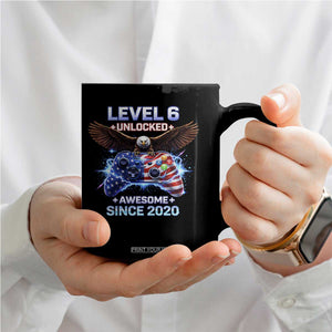 Funny 6th Birthday Coffee Mug Level 6 Unlocked Awesome Since 2020 USA Gamer TS11 Print Your Wear