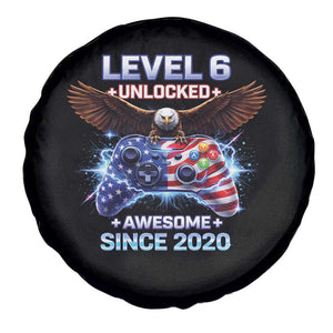 Funny 6th Birthday Spare Tire Cover Level 6 Unlocked Awesome Since 2020 USA Gamer TS11 Print Your Wear
