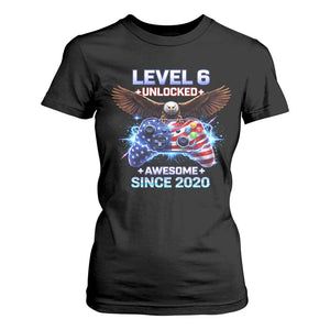 Funny 6th Birthday T Shirt For Women Level 6 Unlocked Awesome Since 2020 USA Gamer TS11 Black Print Your Wear