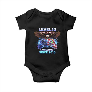 Funny 10th Birthday Baby Onesie Level 10 Unlocked Awesome Since 2016 USA Gamer TS11 Black Print Your Wear
