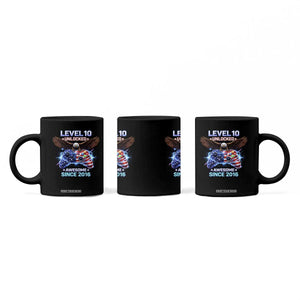 Funny 10th Birthday Coffee Mug Level 10 Unlocked Awesome Since 2016 USA Gamer TS11 Print Your Wear