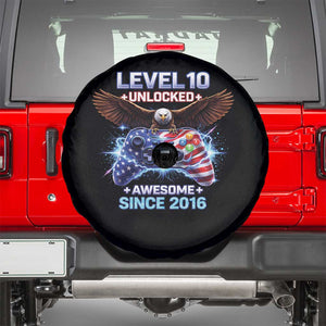 Funny 10th Birthday Spare Tire Cover Level 10 Unlocked Awesome Since 2016 USA Gamer TS11 Black Print Your Wear