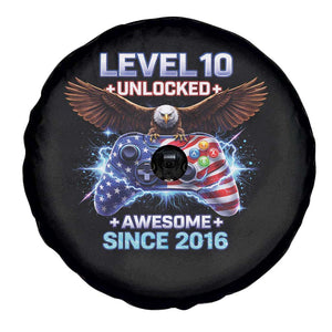 Funny 10th Birthday Spare Tire Cover Level 10 Unlocked Awesome Since 2016 USA Gamer TS11 Print Your Wear