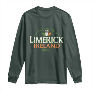 Limerick Ireland Long Sleeve Shirt City Of The Culture Est 812 AD TS11 Dark Forest Green Print Your Wear