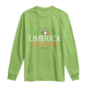 Limerick Ireland Long Sleeve Shirt City Of The Culture Est 812 AD TS11 Lime Print Your Wear