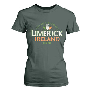 Limerick Ireland T Shirt For Women City Of The Culture Est 812 AD TS11 Dark Forest Green Print Your Wear