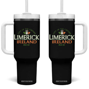 Limerick Ireland Tumbler With Handle City Of The Culture Est 812 AD TS11 One Size: 40 oz Black Print Your Wear