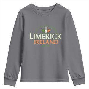 Limerick Ireland Youth Sweatshirt City Of The Culture Est 812 AD TS11 Charcoal Print Your Wear