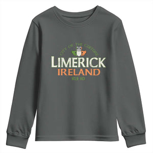 Limerick Ireland Youth Sweatshirt City Of The Culture Est 812 AD TS11 Dark Heather Print Your Wear