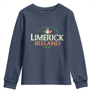Limerick Ireland Youth Sweatshirt City Of The Culture Est 812 AD TS11 Navy Print Your Wear