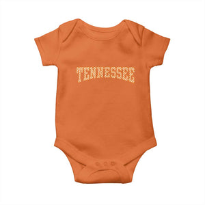 Tennessee Fan Baby Onesie Orange Retro Checkered Varsity TN State TS11 Orange Print Your Wear