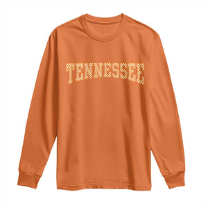 Tennessee Fan Long Sleeve Shirt Orange Retro Checkered Varsity TN State TS11 Orange Print Your Wear