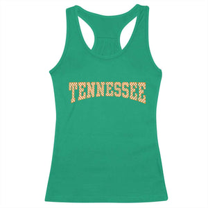 Tennessee Fan Racerback Tank Top Orange Retro Checkered Varsity TN State TS11 Irish Green Print Your Wear