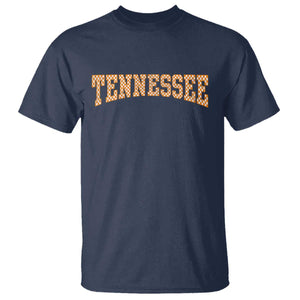 Tennessee Fan T Shirt Orange Retro Checkered Varsity TN State TS11 Navy Print Your Wear