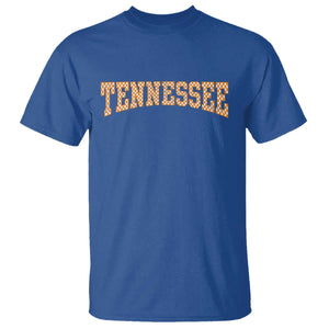 Tennessee Fan T Shirt Orange Retro Checkered Varsity TN State TS11 Royal Blue Print Your Wear
