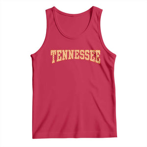 Tennessee Fan Tank Top Orange Retro Checkered Varsity TN State TS11 Red Print Your Wear