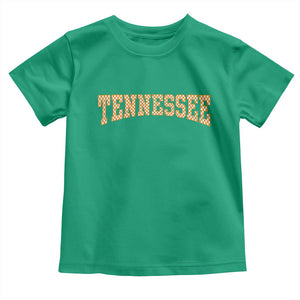 Tennessee Fan Toddler T Shirt Orange Retro Checkered Varsity TN State TS11 Irish Green Print Your Wear