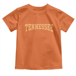Tennessee Fan Toddler T Shirt Orange Retro Checkered Varsity TN State TS11 Orange Print Your Wear