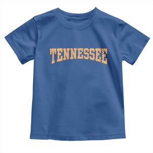 Tennessee Fan Toddler T Shirt Orange Retro Checkered Varsity TN State TS11 Royal Blue Print Your Wear