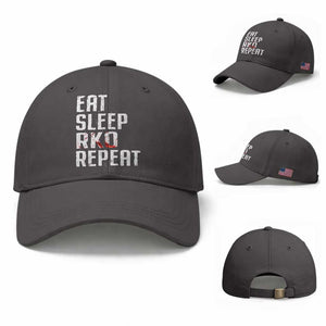 Eat Sleep RKO Repeat Baseball Cap Blood Stained TS11 Baseball Cap Universal Fit Dark Gray Print Your Wear