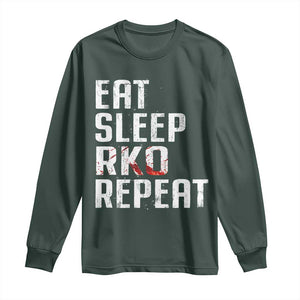 Eat Sleep RKO Repeat Long Sleeve Shirt Blood Stained TS11 Dark Forest Green Print Your Wear