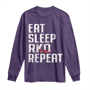 Eat Sleep RKO Repeat Long Sleeve Shirt Blood Stained TS11 Purple Print Your Wear