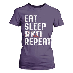Eat Sleep RKO Repeat T Shirt For Women Blood Stained TS11 Purple Print Your Wear