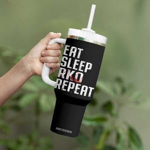 Eat Sleep RKO Repeat Tumbler With Handle Blood Stained TS11 Print Your Wear