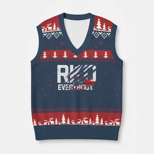 RKO Everybody V-Neck Knit Sweater Vest Grunge Blood Stained Scratch Mark TS11 Navy Red Print Your Wear