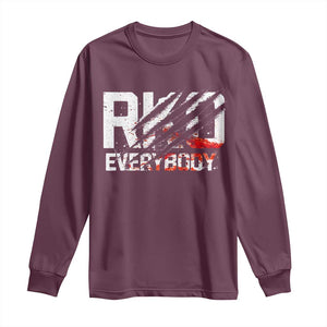 RKO Everybody Long Sleeve Shirt Grunge Blood Stained Scratch Mark TS11 Maroon Print Your Wear