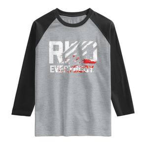 RKO Everybody Raglan Shirt Grunge Blood Stained Scratch Mark TS11 Heather Gray Black Print Your Wear