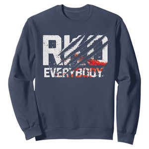 RKO Everybody Sweatshirt Grunge Blood Stained Scratch Mark TS11 Navy Print Your Wear