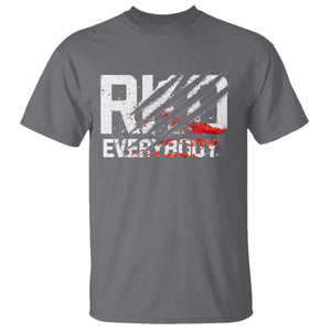 RKO Everybody T Shirt Grunge Blood Stained Scratch Mark TS11 Charcoal Print Your Wear