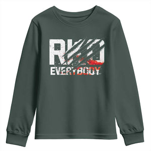 RKO Everybody Youth Sweatshirt Grunge Blood Stained Scratch Mark TS11 Dark Forest Green Print Your Wear