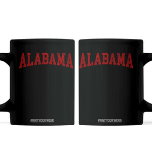 Alabama Fan Coffee Mug Red Bold Sport State Letters Game Day TS11 Black Print Your Wear